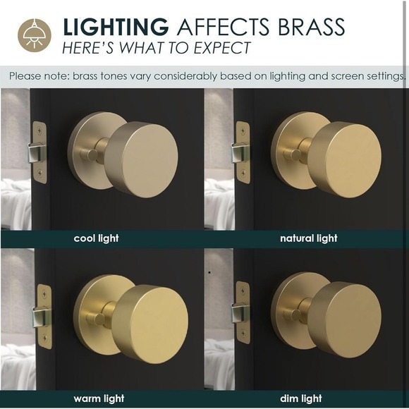 Mega Handles Buena Entry Combo Satin Brass Door Knob Deadbolt Lock Set Keys - Picture 3 of 13